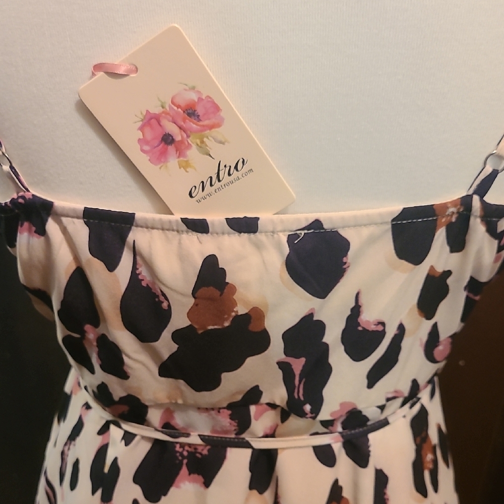 Entro Pink and Black Animal Print Midi Dress - Picture 6 of 14
